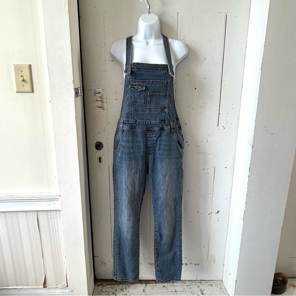 Free People Through the Woods Blue Jean Overalls - Picture 3 of 15